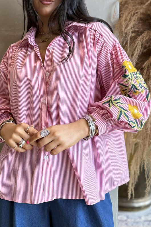 Hutton Crewel Work Shirt Soft Red